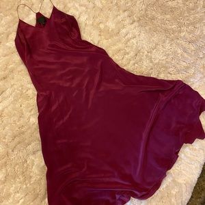 J. Crew Satin Maxi Slip Dress in Deep Berry